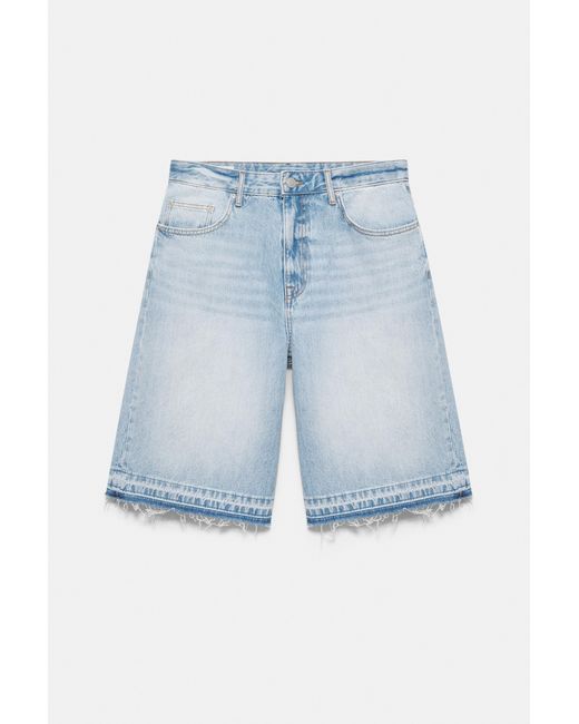 Bermuda Skater Bas Effiloché Pull&Bear pour homme en coloris Blue