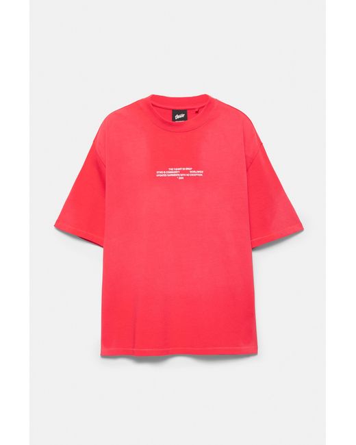 Pull&Bear Red Stwd Community T-Shirt for men