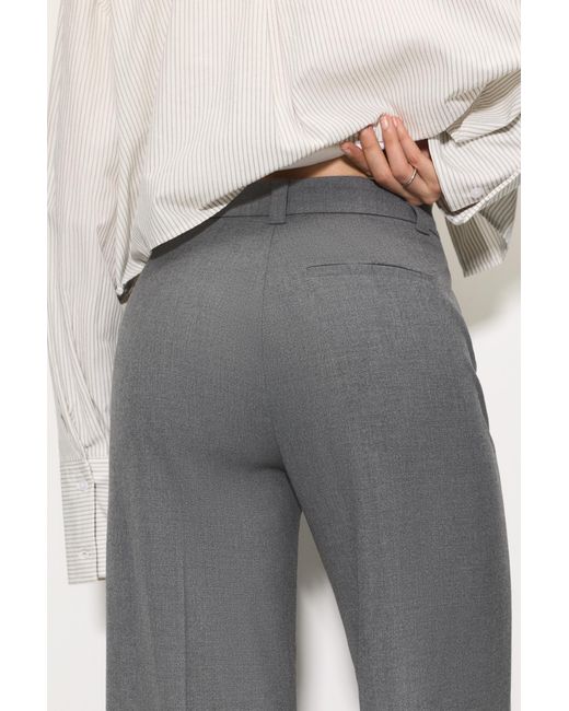 Pull&Bear White Smart High-Waist Straight-Leg Trousers