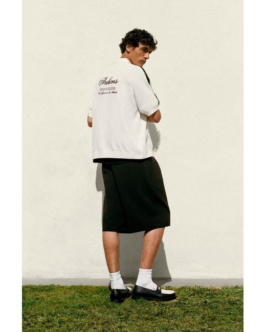 Pull&Bear Black Smart Bermuda Shorts With Pleats for men