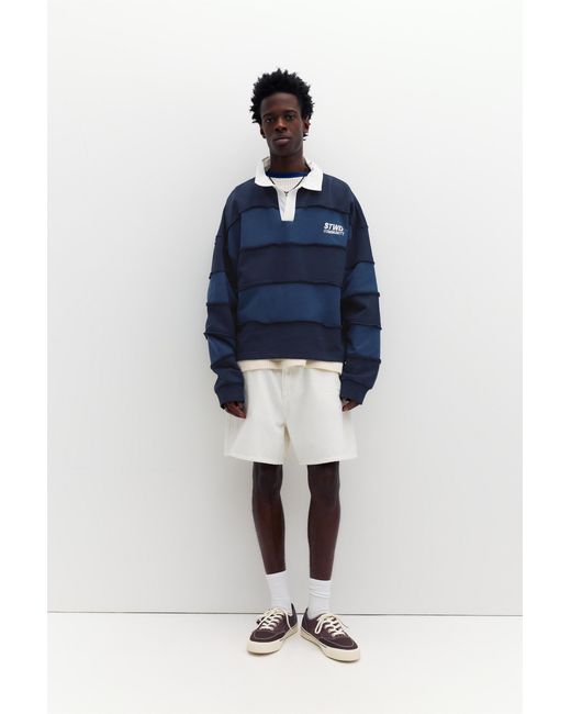 Polo Rayé Stwd Pull&Bear pour homme en coloris Blue