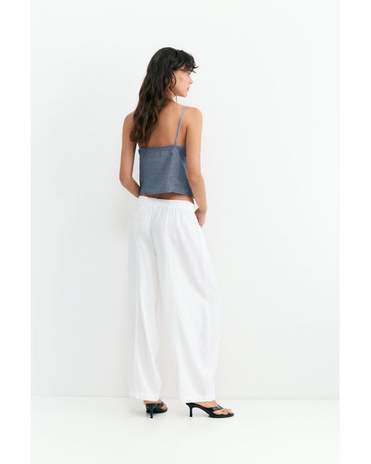 Pull&Bear Blue Linen Blend Camisole Top