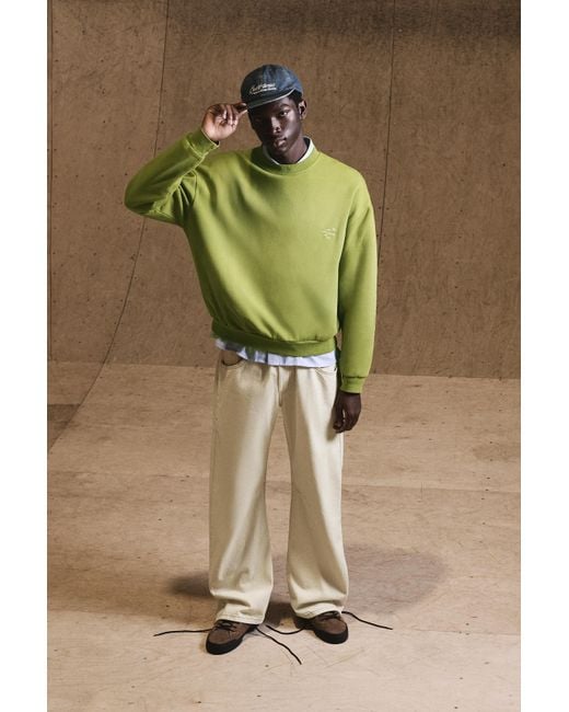 Sweat Effet Délavé Brodé Pull&Bear pour homme en coloris Green