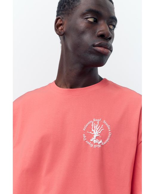 Pull&Bear Red Atlantic Reef T-Shirt for men