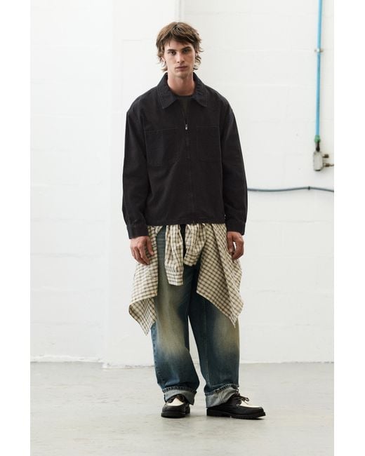 Giacca Camicia Con Zip di Pull&Bear in Black da Uomo