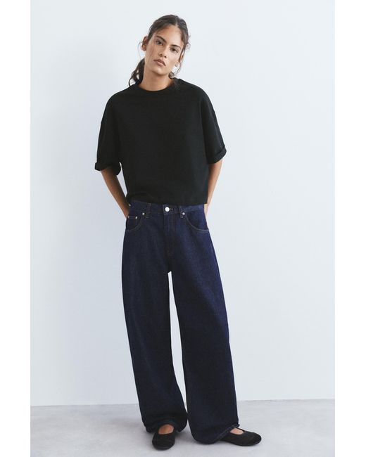 Pull&Bear Black Boxy Short Sleeve T-Shirt