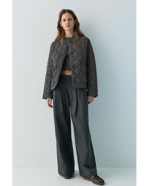 Pull&Bear Gray Lightweight Padded Jacket