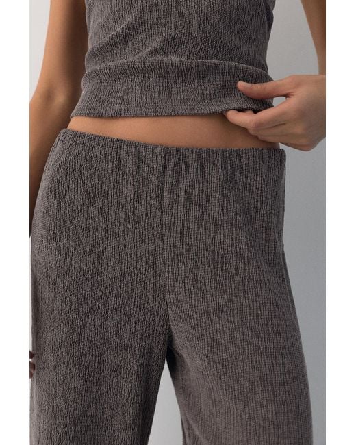 Pull&Bear Brown Crepe Straight Trousers