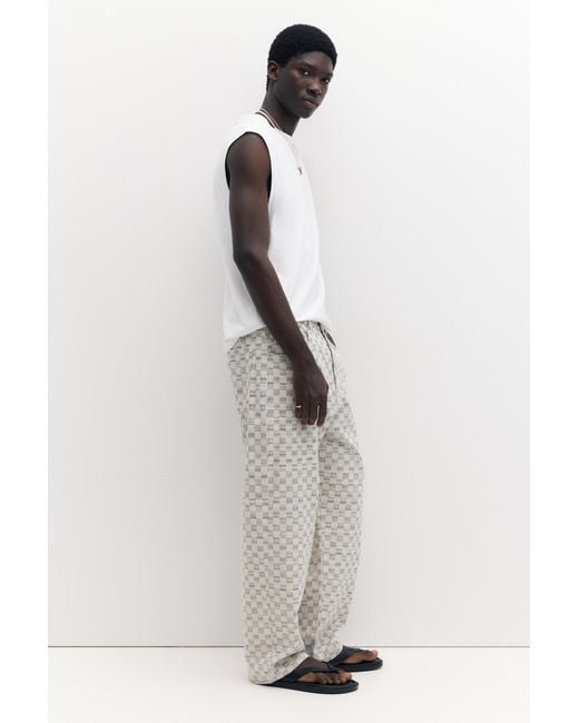 Pull&Bear Multicolor Checked Relaxed Fit Baggy Trousers for men