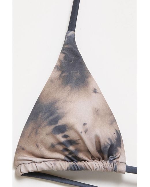 Pull&Bear Blue Triangle Tie-Dye Bikini Top