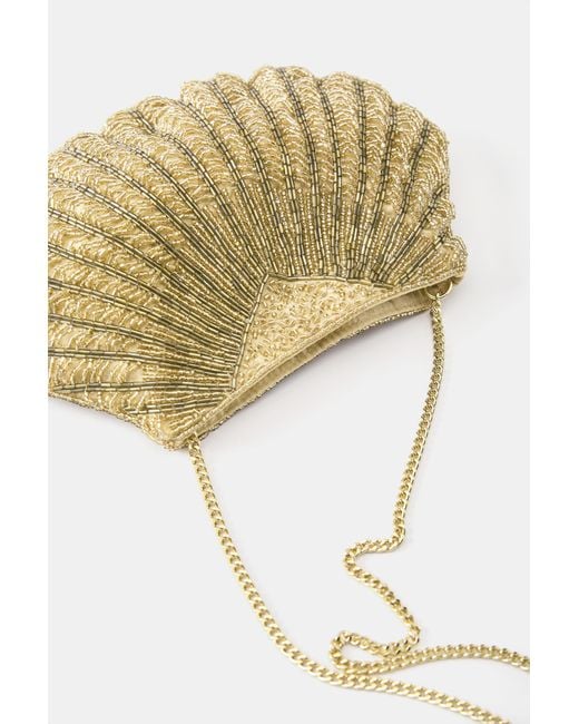 Pull&Bear Blue Muschelförmige Tasche Mit Perlen