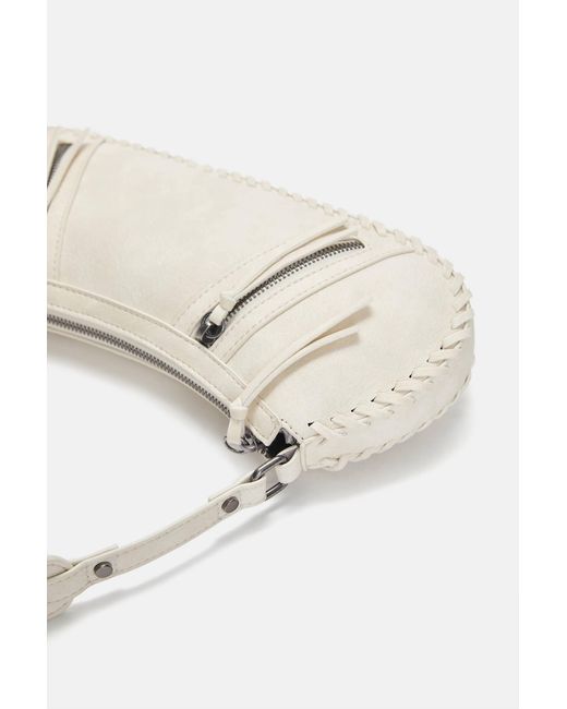 Pull&Bear Natural Schultertasche Mit Reißverschlüssen