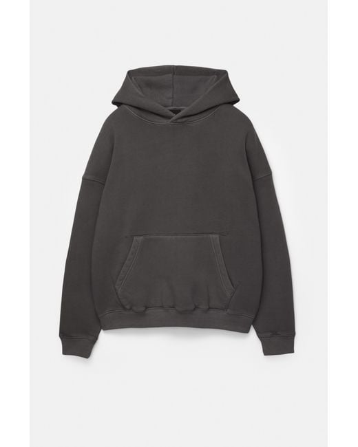 Pull&Bear Black Boxy Hoodie for men
