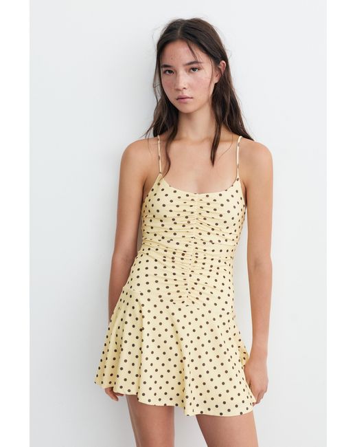 Pull&Bear Blue Short Polka Dot Strappy Dress