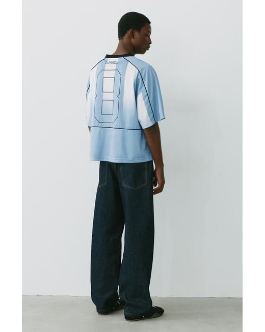 Pull&Bear Blue Stwd Boxy-Fit T-Shirt for men