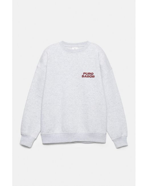 Pull&Bear White Cherry Pure Flavour Sweatshirt