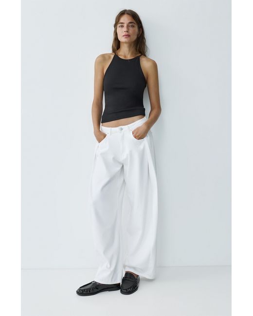 Pull&Bear Geplooide Slingback-Instappers in het White