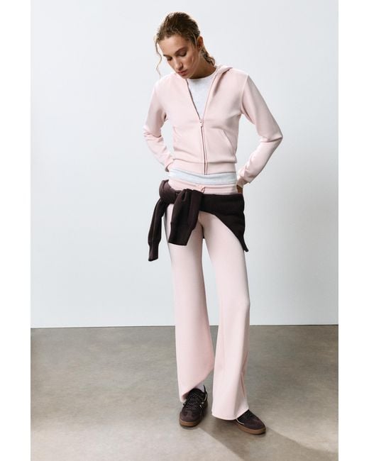 Pull&Bear Pink Zip-Up Hoodie