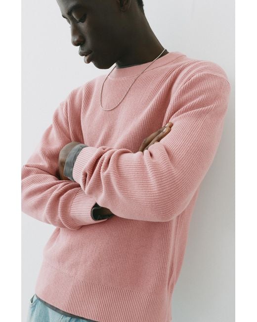 Pull&Bear Pink Basic Jumper for men