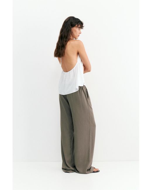 Pull&Bear Multicolor Flowy Trousers With Linen