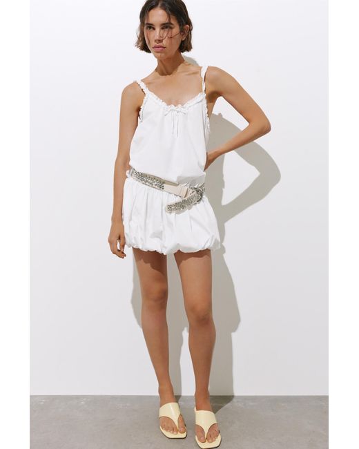 Pull&Bear White Faux Leather Studded Belt