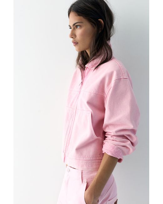 Pull&Bear Pink Utility Jacket