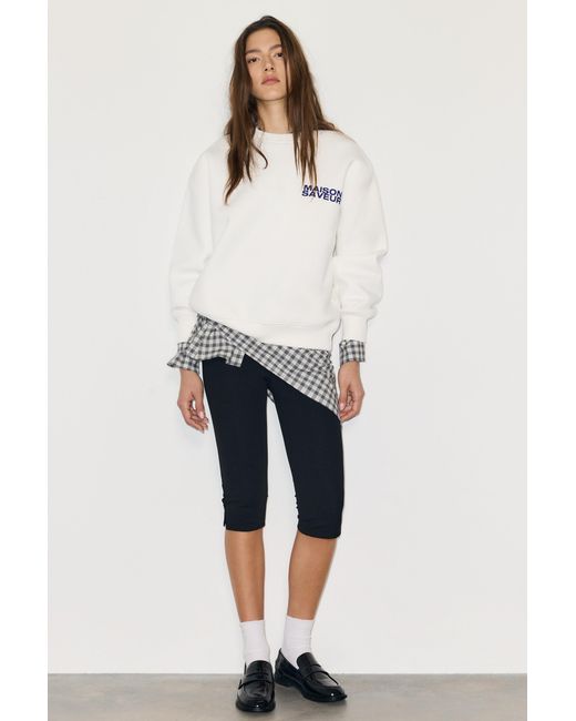 Pull&Bear White Profiterole Graphic Sweatshirt