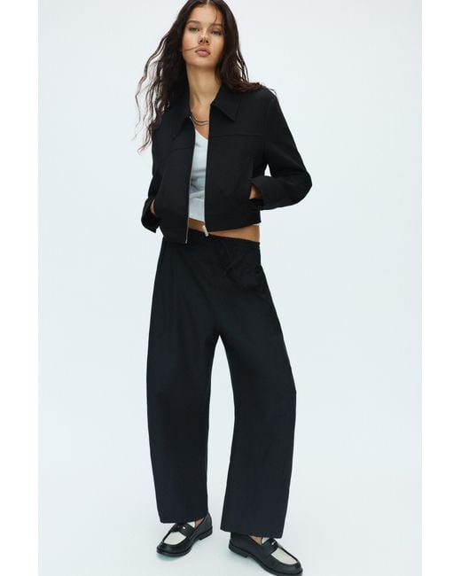 Pull&Bear Black Short Tailored Fit Zip Jacket