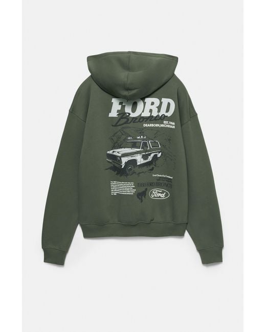 Pull&Bear Ford Bronco Capuchonsweater in het Green voor heren