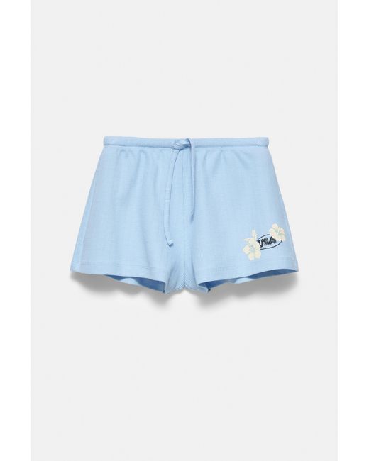 Short Texture Floreale di Pull&Bear in Blue
