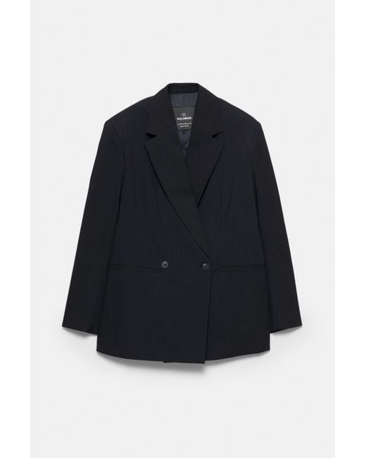 Pull&Bear Blue Oversize-Blazer Nadelstreifen