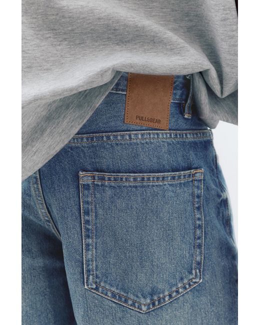 Pull&Bear Blue Standard Denim Bermuda Shorts for men