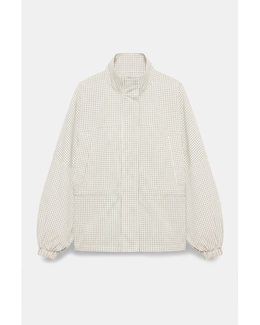 Pull&Bear White High-Neck Ruched Jacket