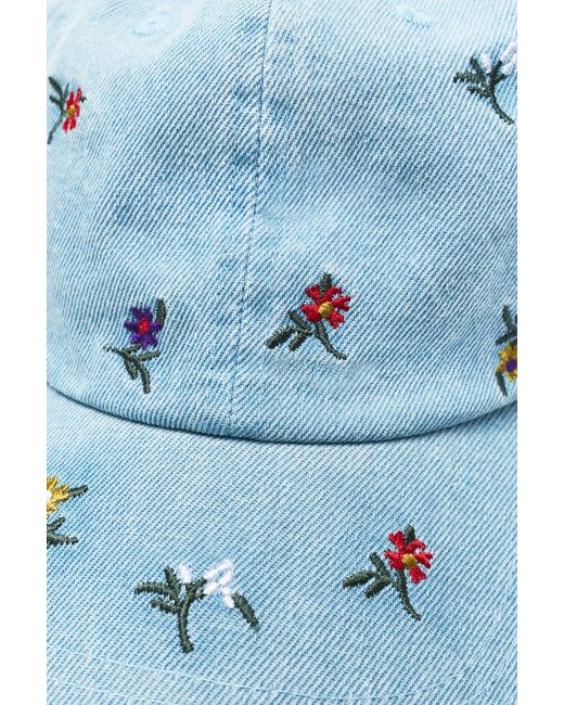Pull&Bear Blue Embroidered Floral Cap