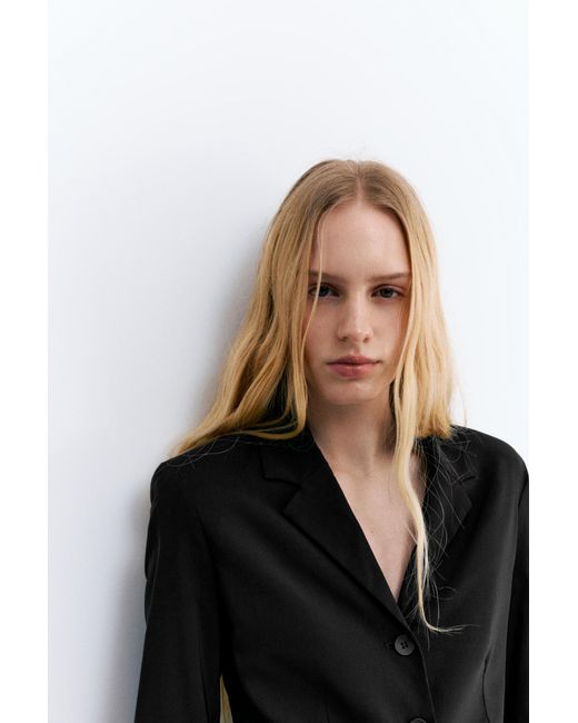 Blazer Sfiancata di Pull&Bear in Black