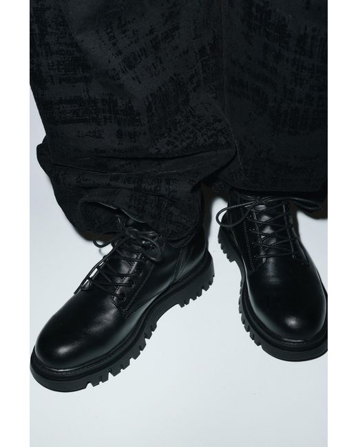 Stivali Stringati Foderati di Pull&Bear in Black da Uomo
