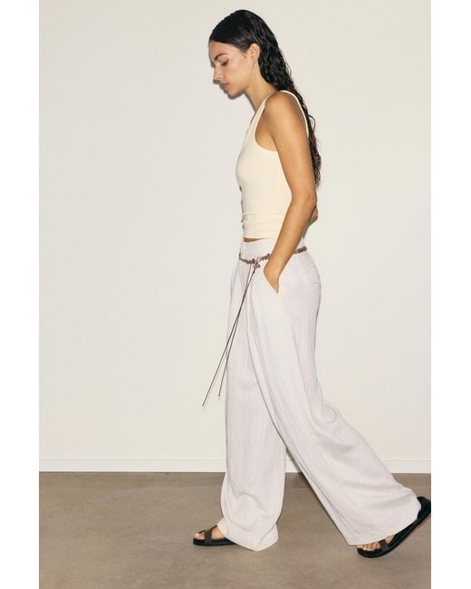 Pull&Bear Natural Darted Smart Trousers