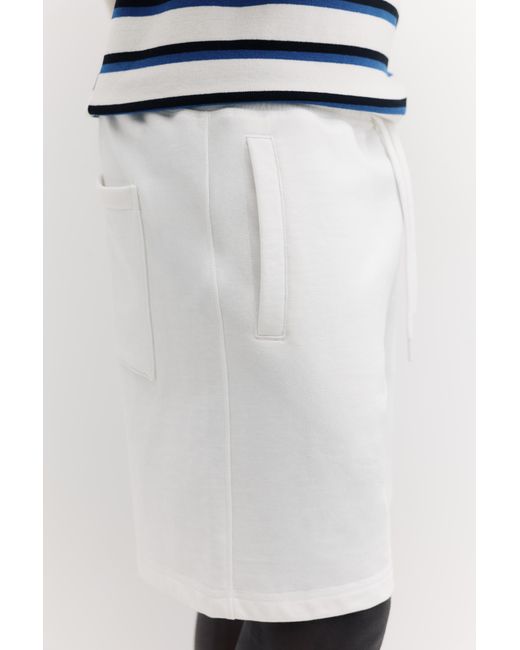Pull&Bear White Logo Bermuda Sweatpants for men