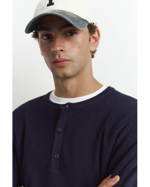 Pull Col Henley Pull&Bear pour homme en coloris Blue