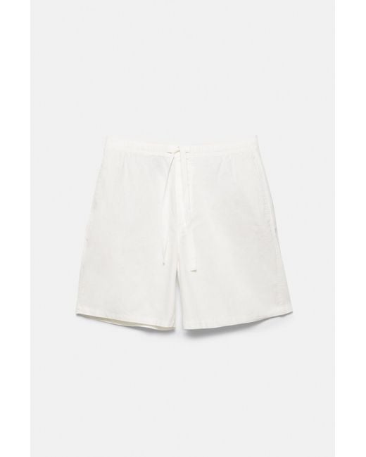 Bermuda Jogger En Lin Pull&Bear pour homme en coloris White