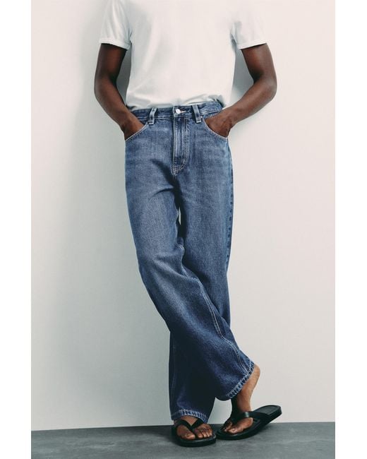 Pull&Bear Blue Baggy Jeans for men