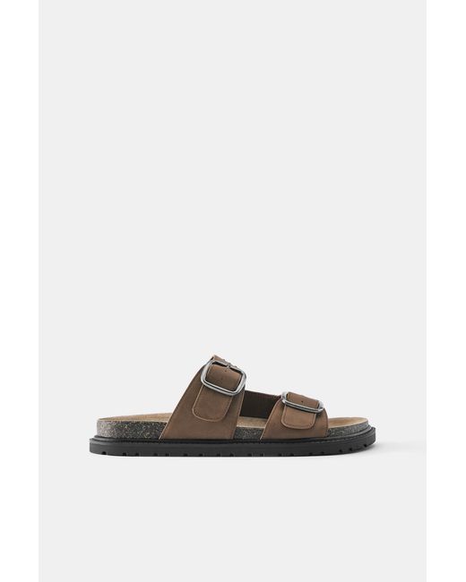 Pull&Bear Blue Studded Buckle Sandals for men