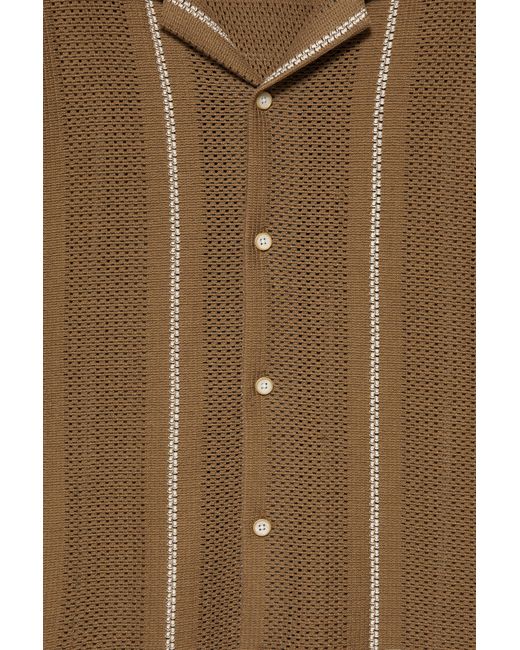 Camicia Righe Maniche Corte di Pull&Bear in Brown da Uomo