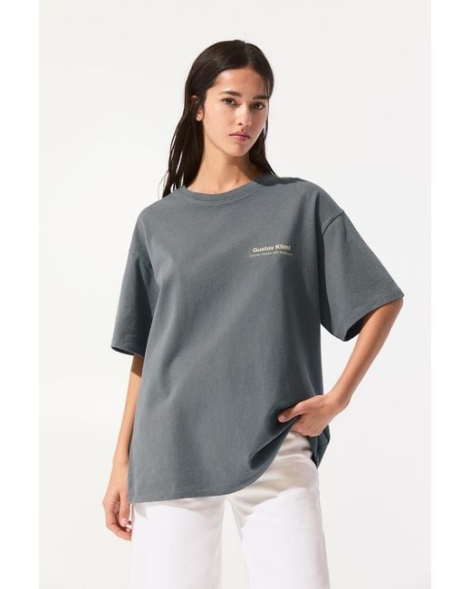 Pull&Bear Gray Klimt T-Shirt