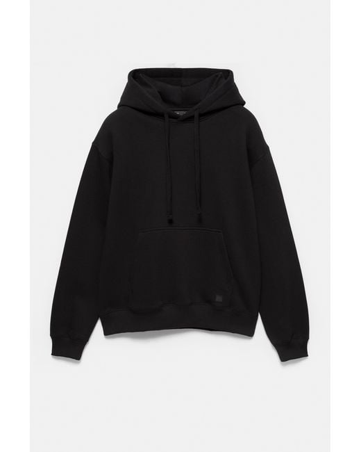 Pull&Bear Black Basic Hooded Sweatshirt for men
