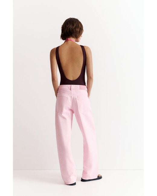 Pull&Bear Pink Barrel Jeans