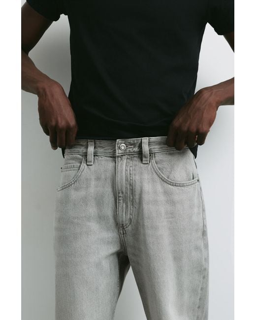 Pull&Bear Gray Baggy Jeans for men