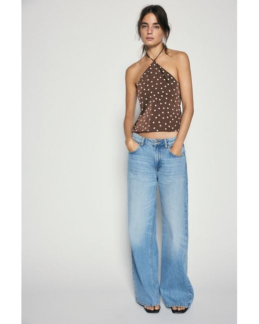 Pull&Bear Multicolor Satin Halter Top