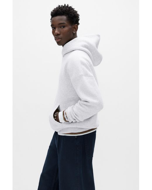 Pull&Bear Boxy-Kapuzenpullover in White für Herren
