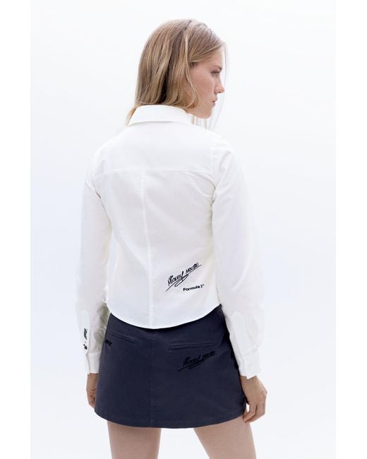 Pull&Bear White Disney X F1 Darted Shirt